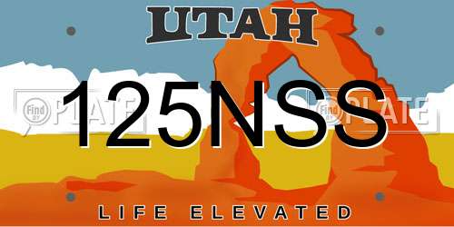 125NSS Utah License Plate
