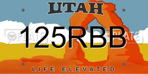 125RBB Utah License Plate