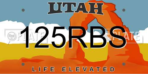 125RBS Utah License Plate