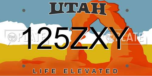 125ZXY Utah License Plate