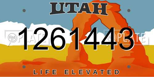 1261443 Utah License Plate