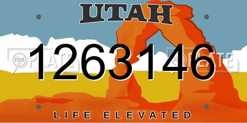 1263146 Utah License Plate