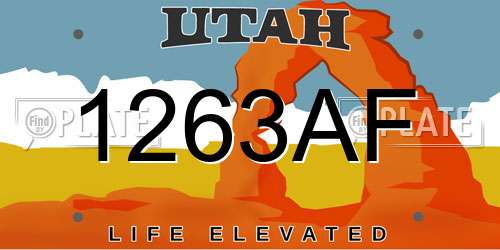 1263AF Utah License Plate