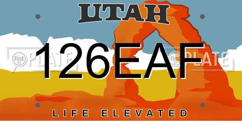 126EAF Utah License Plate