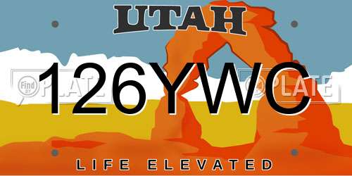 126YWC Utah License Plate