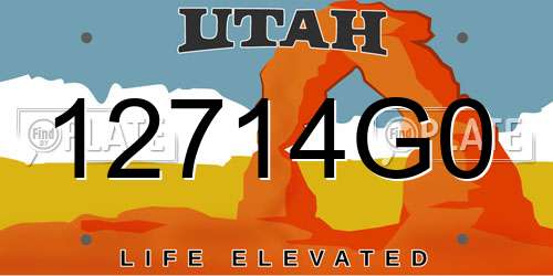 12714G0 Utah License Plate