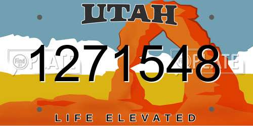 1271548 Utah License Plate