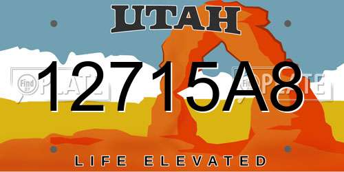 12715A8 Utah License Plate