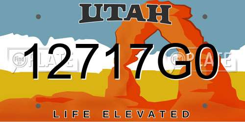 12717G0 Utah License Plate