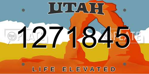 1271845 Utah License Plate
