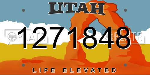 1271848 Utah License Plate