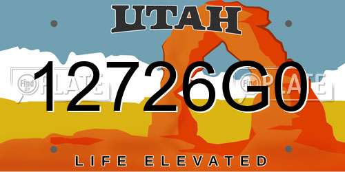 12726G0 Utah License Plate