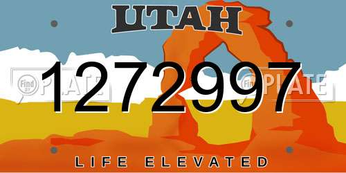 1272997 Utah License Plate