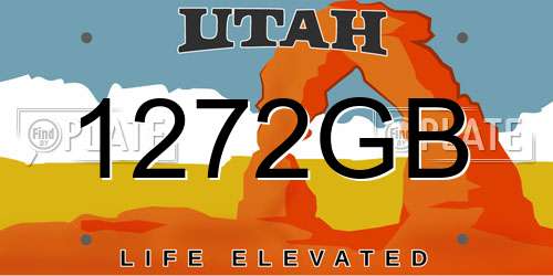 1272GB Utah License Plate