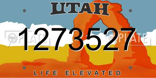 1273527 Utah License Plate
