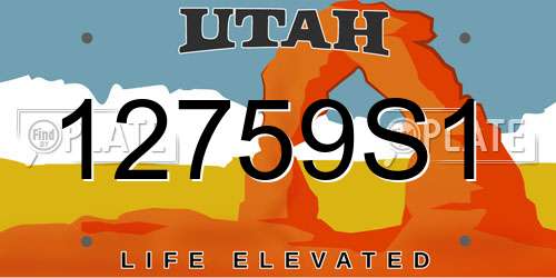 12759S1 Utah License Plate