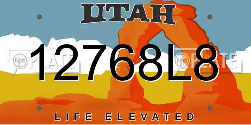 12768L8 Utah License Plate