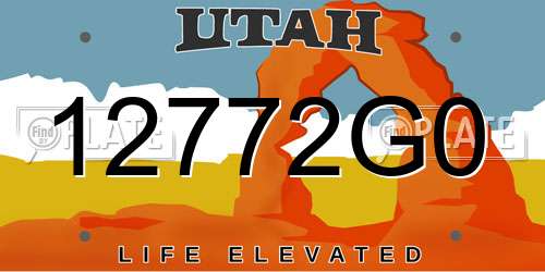 12772G0 Utah License Plate