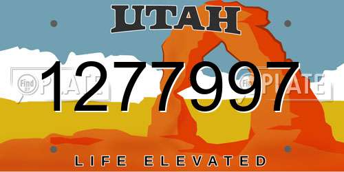 1277997 Utah License Plate