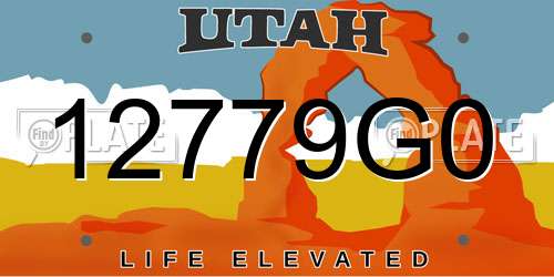 12779G0 Utah License Plate