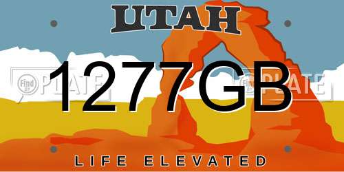 1277GB Utah License Plate
