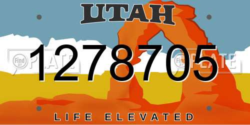 1278705 Utah License Plate