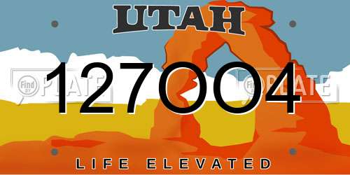 127OO4 Utah License Plate