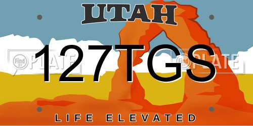 127TGS Utah License Plate