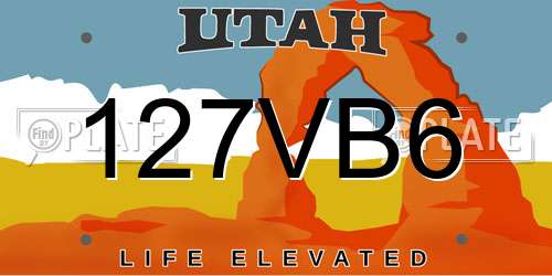 127VB6 Utah License Plate