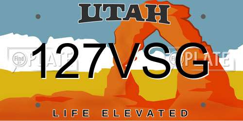 127VSG Utah License Plate