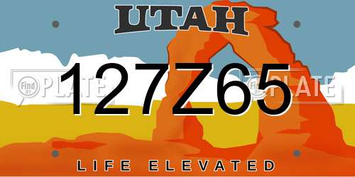 127Z65 Utah License Plate