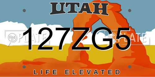 127ZG5 Utah License Plate