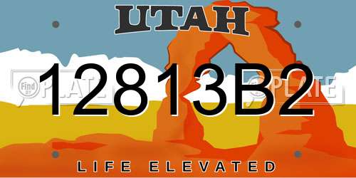 12813B2 Utah License Plate