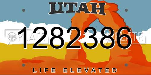 1282386 Utah License Plate