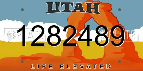 1282489 Utah License Plate