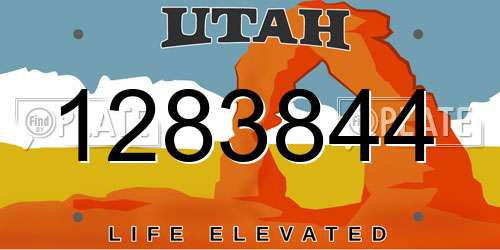 1283844 Utah License Plate