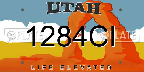 1284CI Utah License Plate