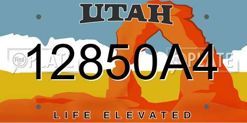 12850A4 Utah License Plate