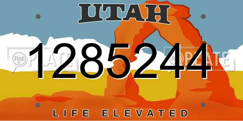 1285244 Utah License Plate