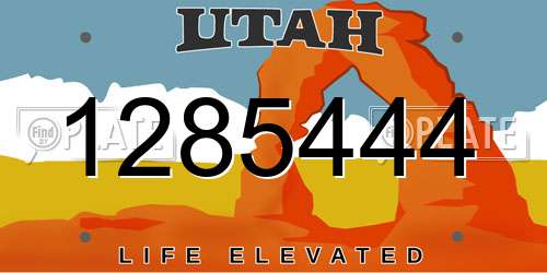 1285444 Utah License Plate
