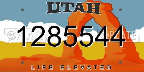 1285544 Utah License Plate