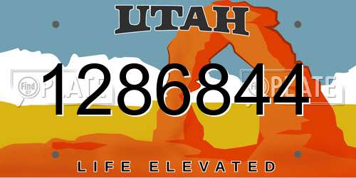 1286844 Utah License Plate