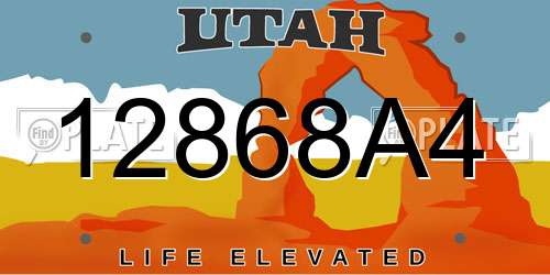 12868A4 Utah License Plate