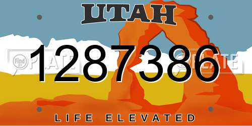 1287386 Utah License Plate