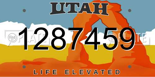 1287459 Utah License Plate