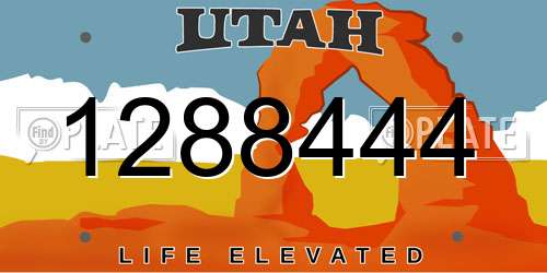 1288444 Utah License Plate