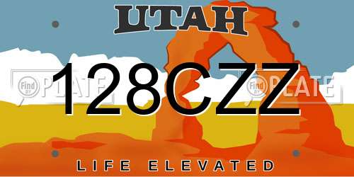 128CZZ Utah License Plate