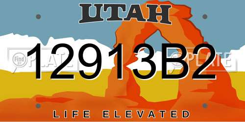 12913B2 Utah License Plate