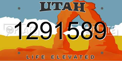 1291589 Utah License Plate