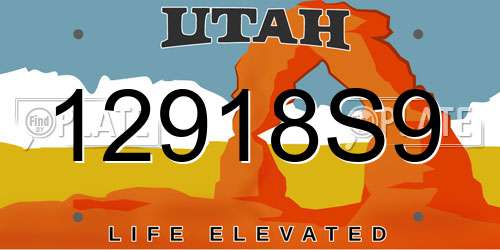 12918S9 Utah License Plate